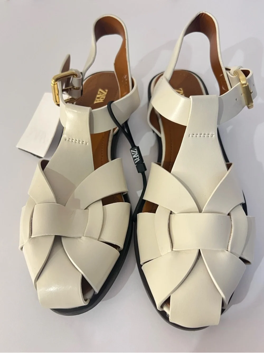 ZARA FLAT FISHERMAN SANDALS NWT 7.5 (38) - Picture 8 of 13